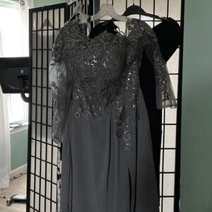 Elegant Gray Sequin Dress
